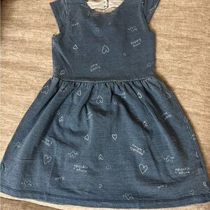 Blue Heart Print Kids Dress